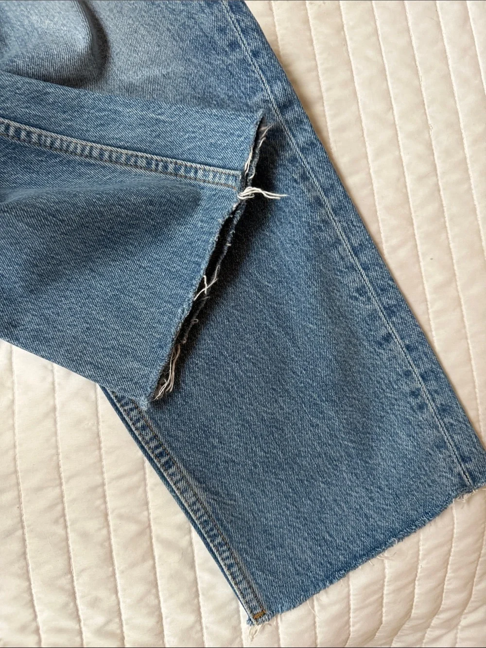 Re/Done Classic Straight Leg Jeans in Light-Mid Blue